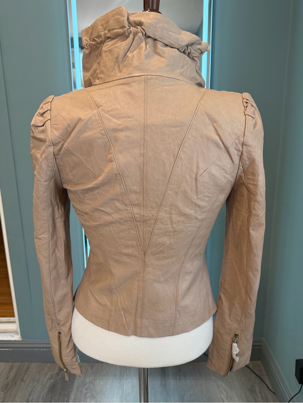 Vintage VERO MODA Genuine Pigskin Leather Jacket XS/S Avant Garde Y2K - Picture 2 of 12